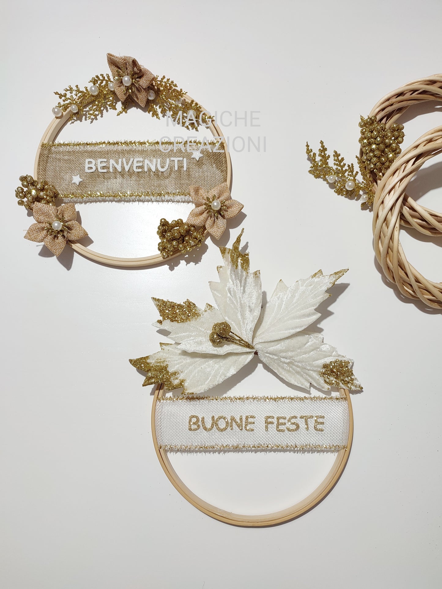 Telaio con fiori da Fuoriporta o da interno natalizio