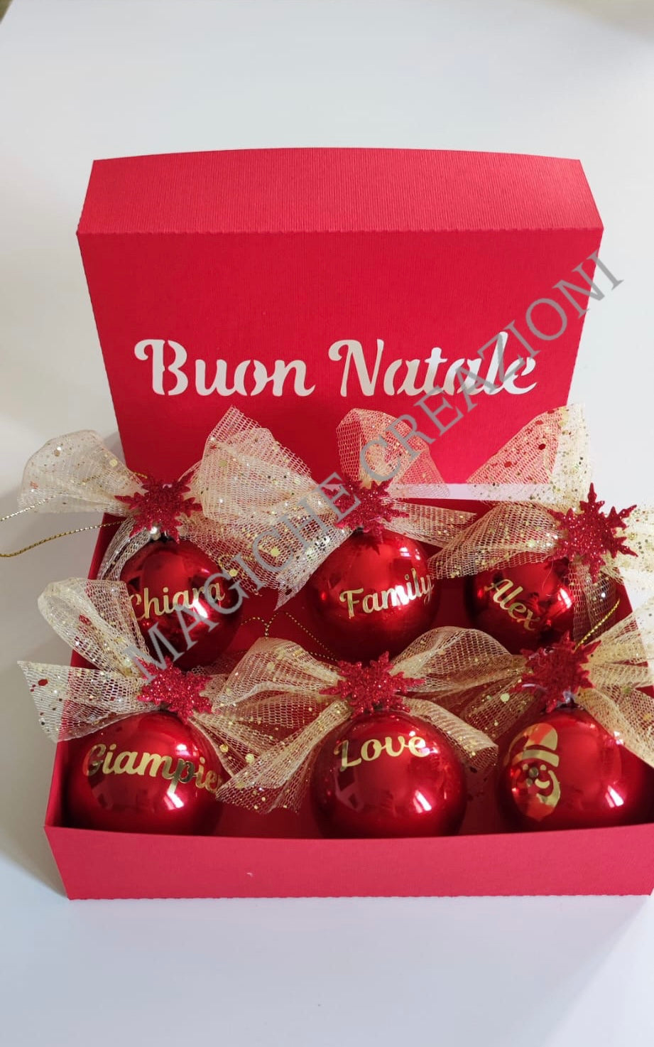 Box 6 sfere natalizie personalizzate
