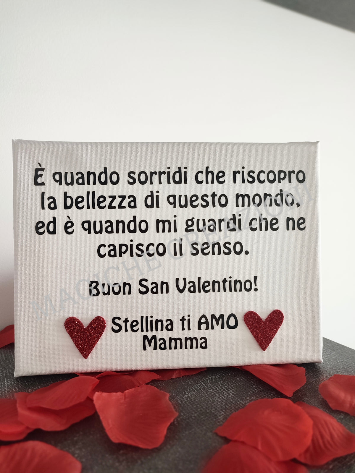 Tela personalizzata con disegno e dedica