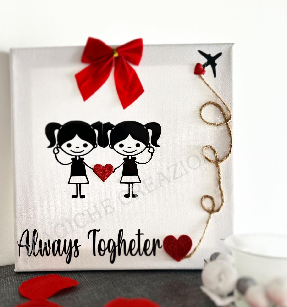 Tela personalizzata con disegno e dedica