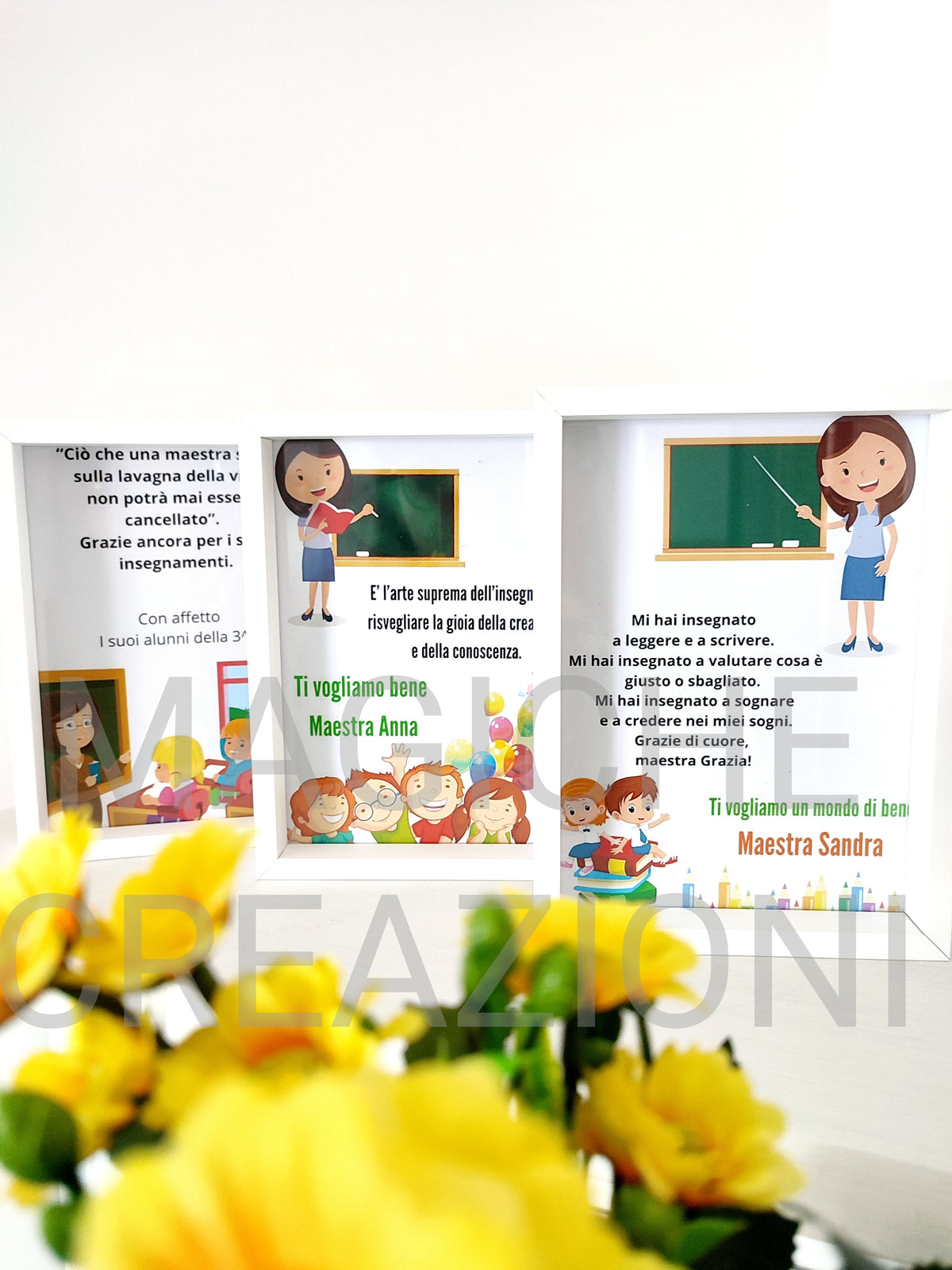 Quadretto portafoto personalizzato per le maestre
