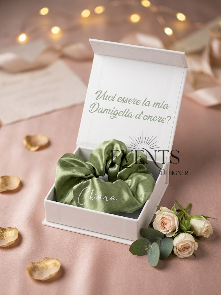 Mini box regalo con scrunchie personalizzata – Events Designer
