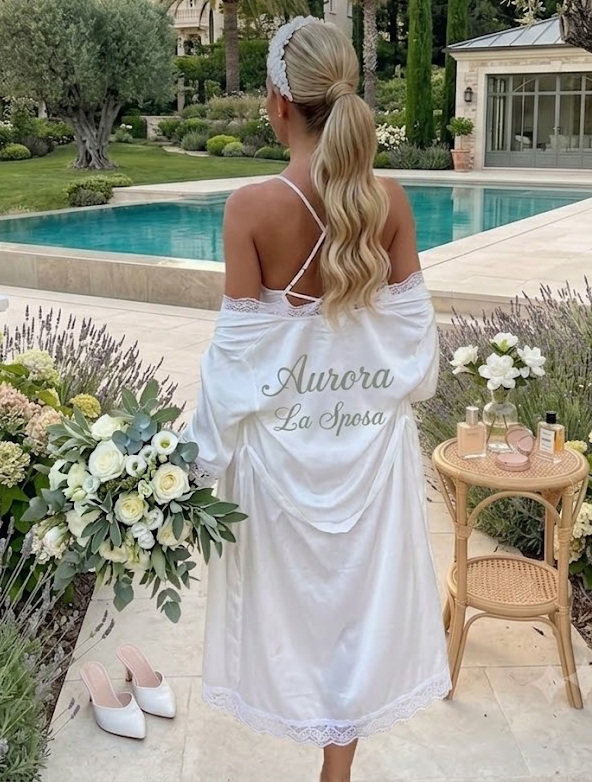 Vestaglia sposa personalizzata – dettaglio 7