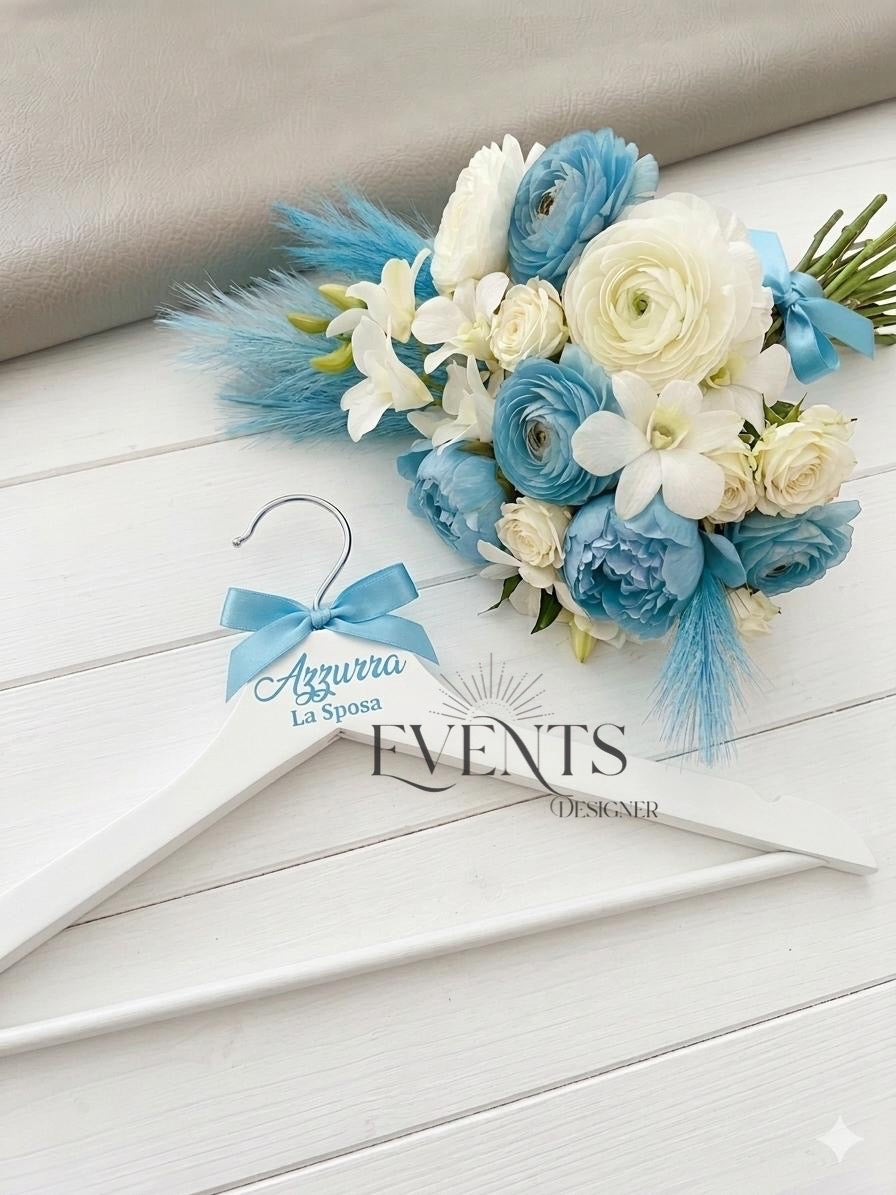 Appendiabiti in legno personalizzato per abito da sposa