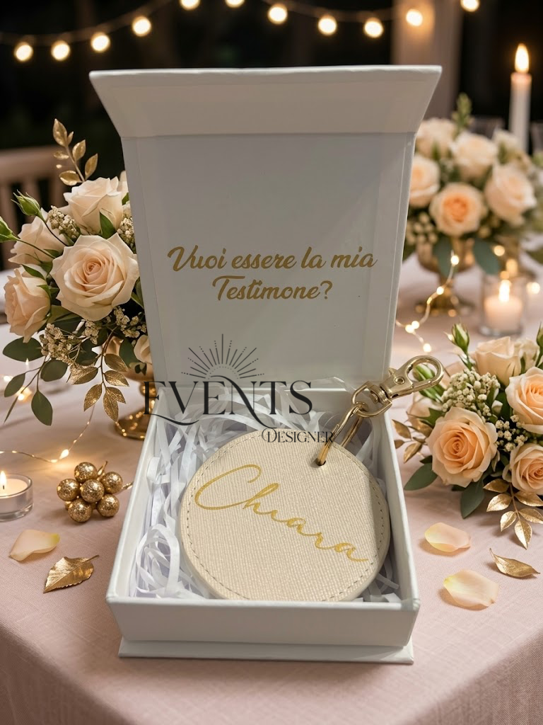 Mini box regalo con portachiavi personalizzato – dettaglio 3