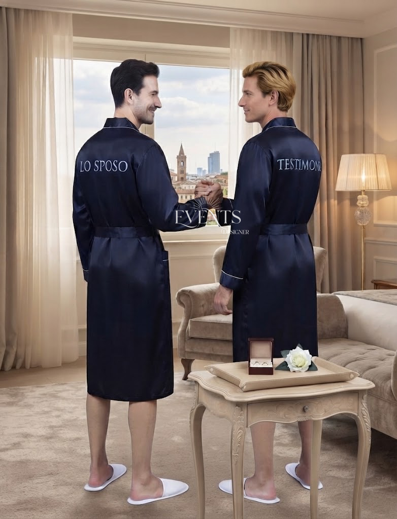 Vestaglia uomo personalizzata per lo sposo