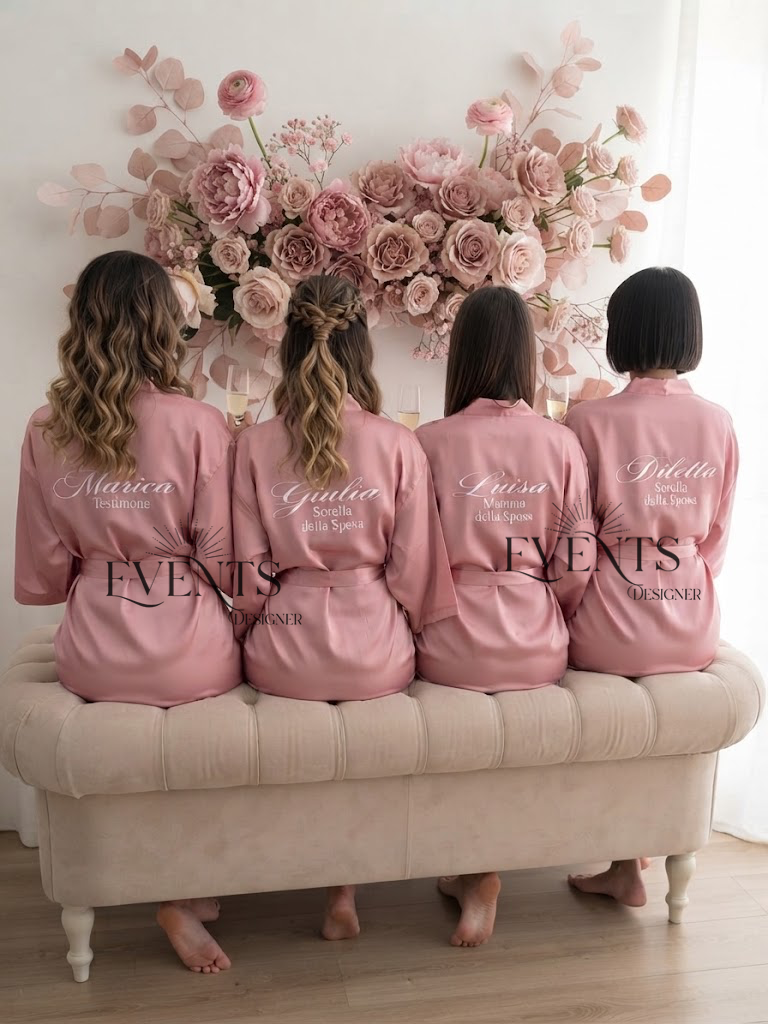 Vestaglia personalizzata per damigella e testimone – Events Designer