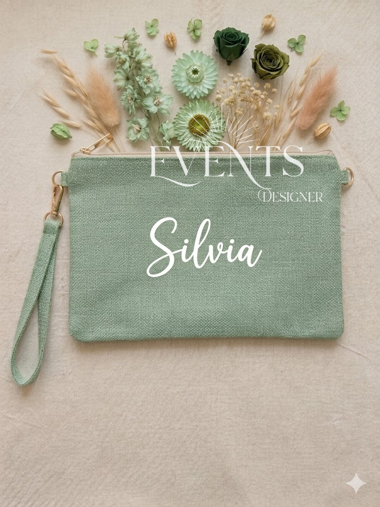 Pochette juta personalizzata