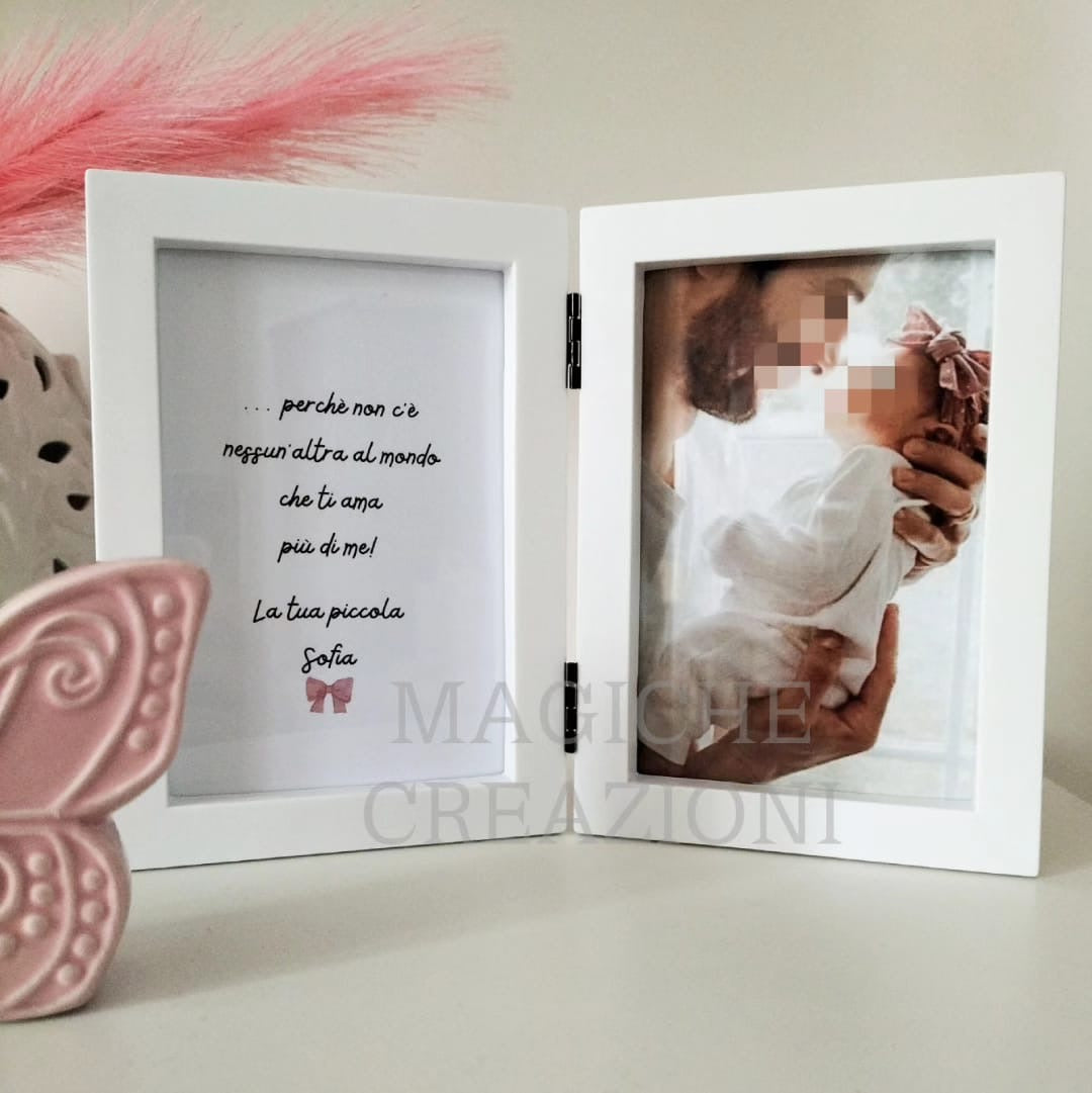 Cornice doppia personalizzata con foto e dedica