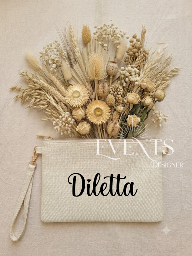 Pochette juta personalizzata