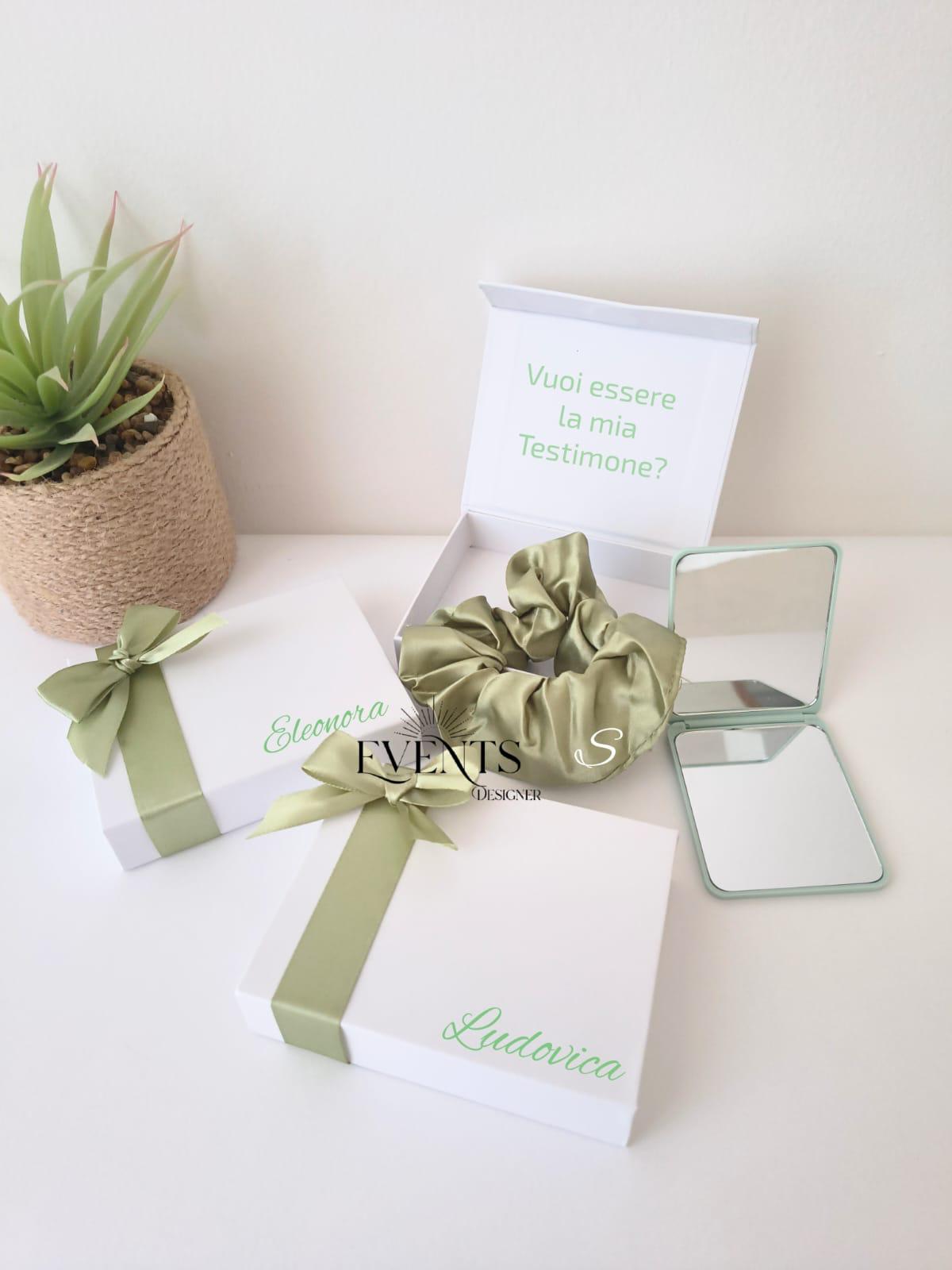 Mini box specchietto e scrunchie personalizzata