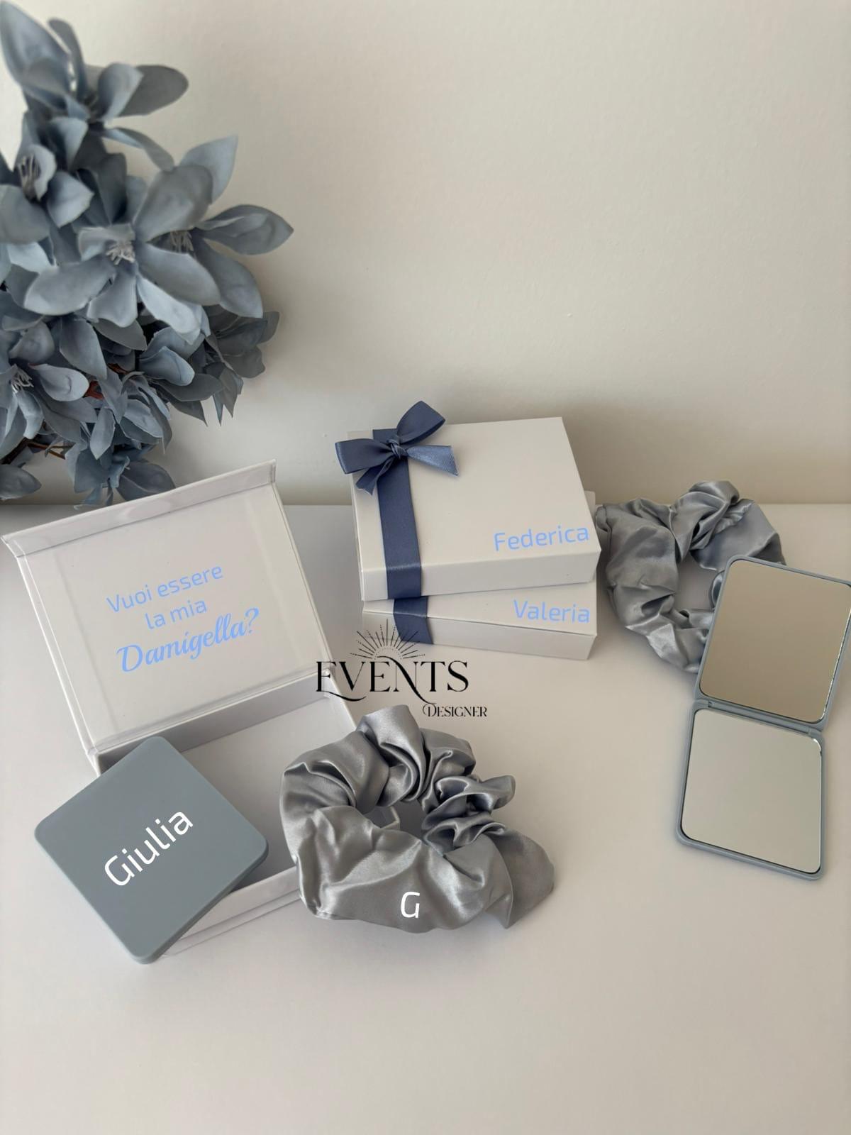 Mini box specchietto e scrunchie personalizzata