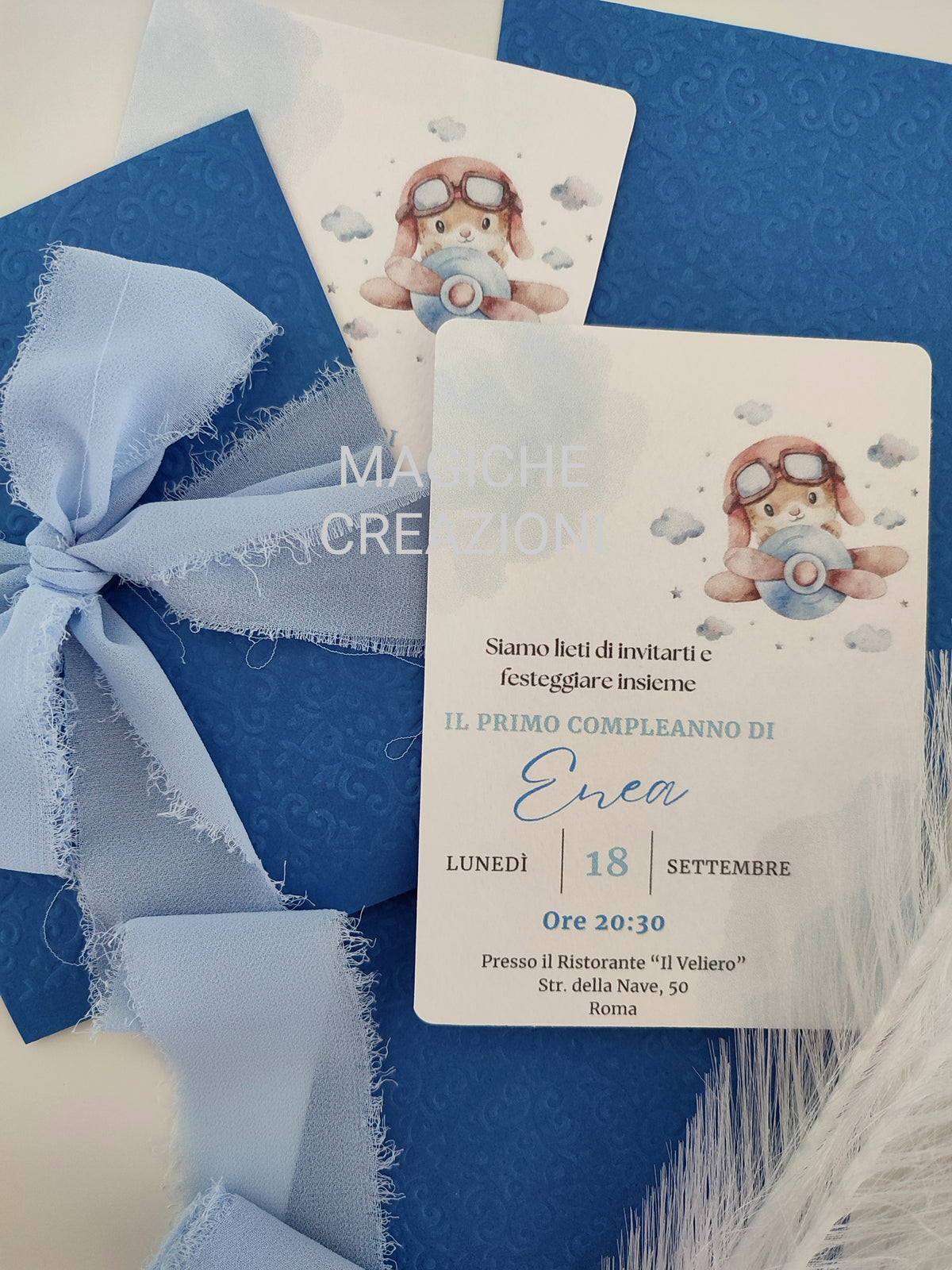 Invito cartaceo damascato personalizzato