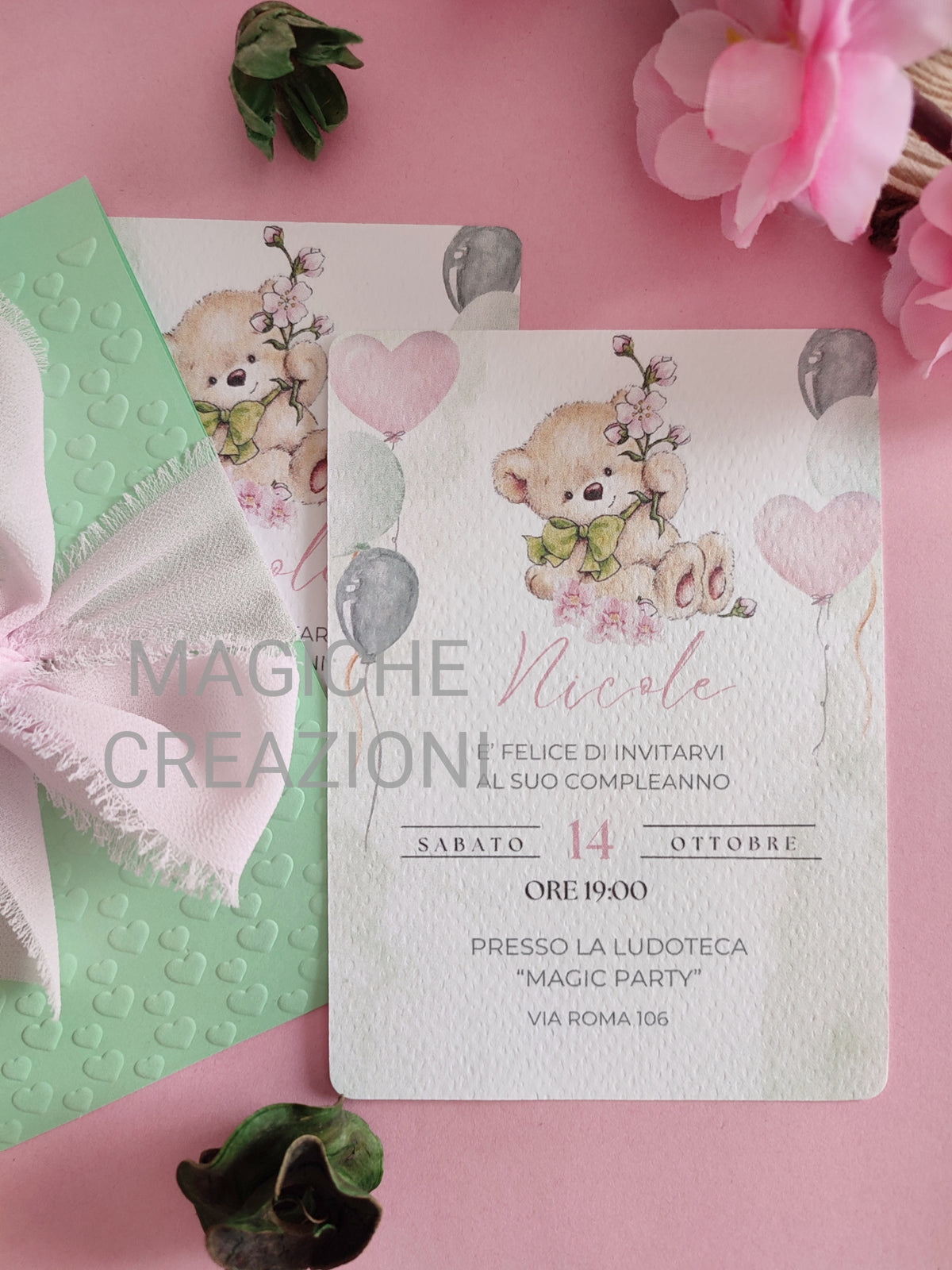 Invito cartaceo damascato personalizzato