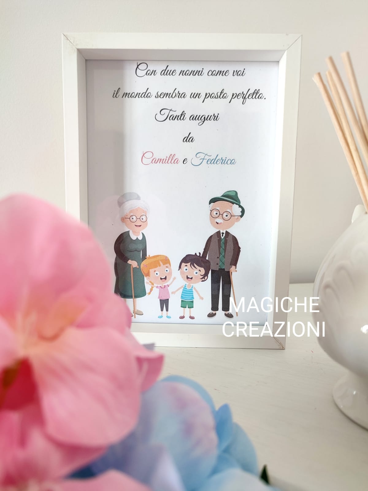 Quadretto portafoto personalizzato per i nonni